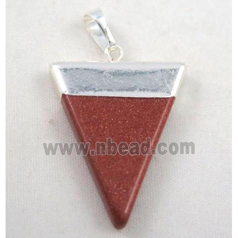 gold sandstone pendant, triangle