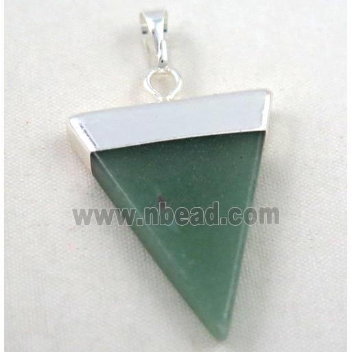 green aventurine pendant, triangle