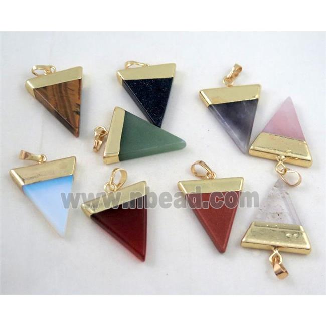 mixed gemstone pendant, triangle