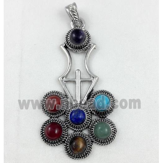 mixed gemstone pendant