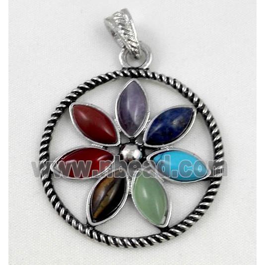 mixed gemstone pendant