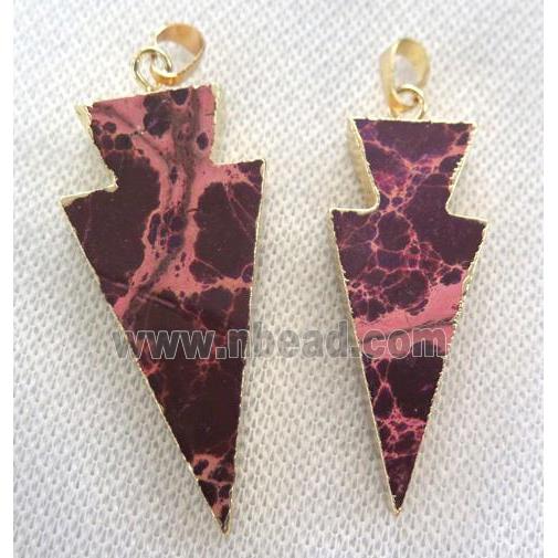 Sea Sediment pendant, arrowhead, gold plated