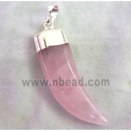 Rose Quartz horn pendant