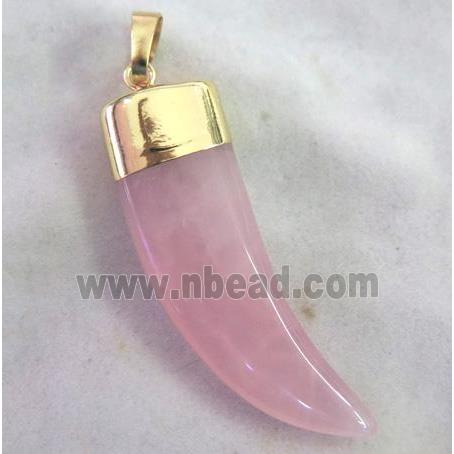 Rose Quartz horn pendant