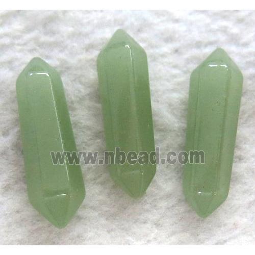 green aventurine bullet charm, no-hole