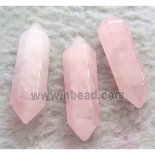 rose quartz bullet charm, no-hole