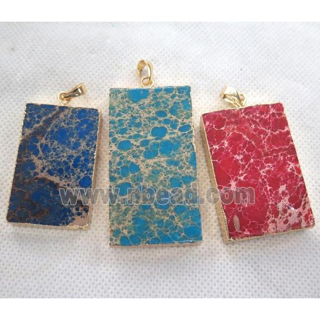 Sea Sediment Jasper pendant, rectangle, mixed color