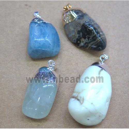 mix gemstone pendant, freeform