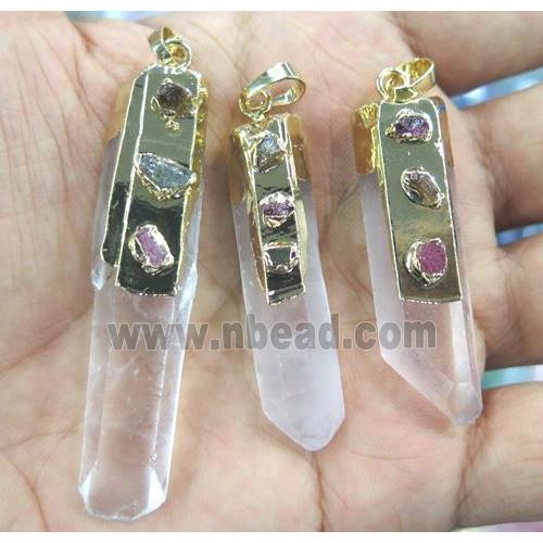 clear quartz pendant, stick