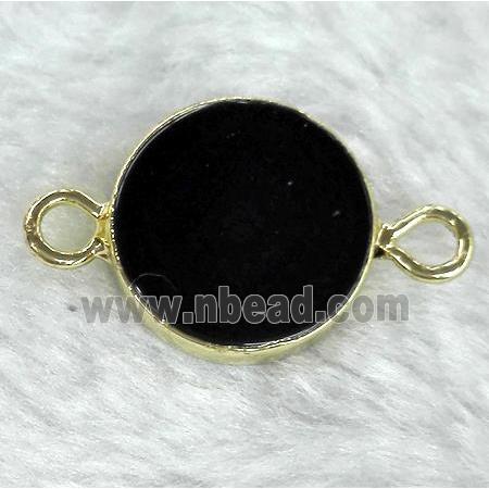 black onyx connector, flat-round