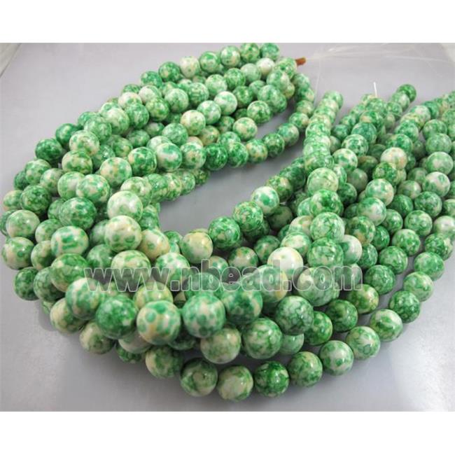 rainforest stone beads, green, stability, round