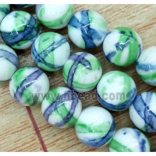 Rainforest jasper beads, round, stability