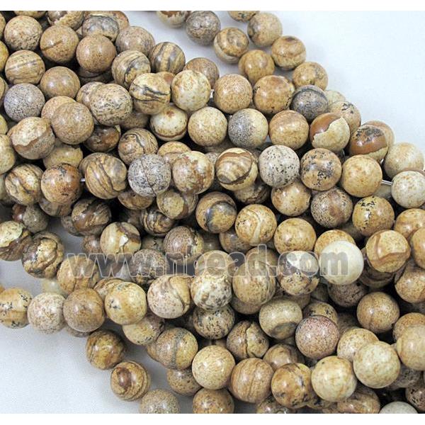 round Picture Jasper Beads