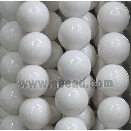 white jade bead, round