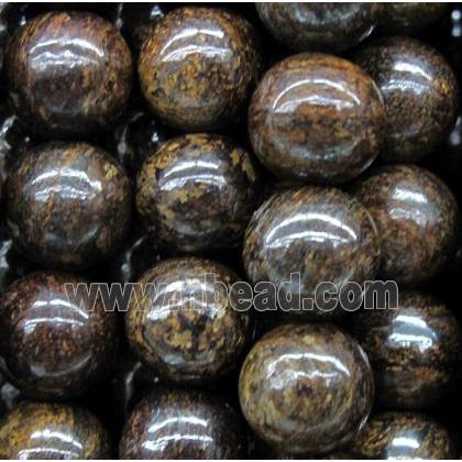 round Bronzite Beads, coffee