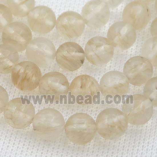 coffee watermelon quartz beads, round