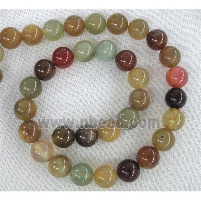 round rainbow Jade Beads