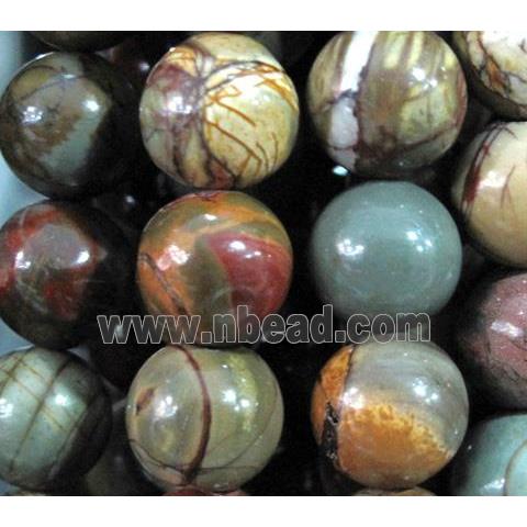 round Picasso Jasper Beads