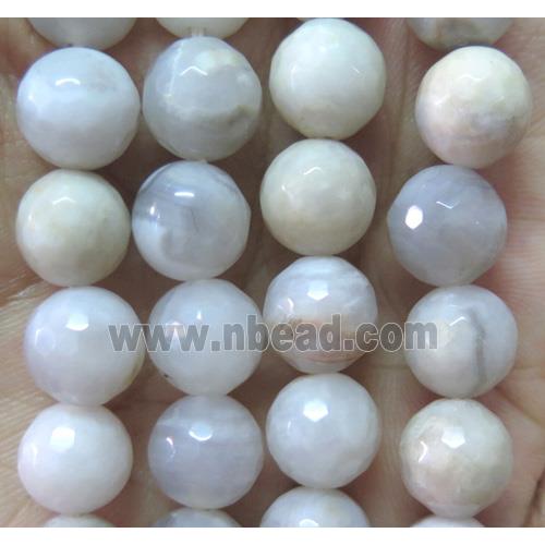 white Crazy Lace Agate Beads, faceted round