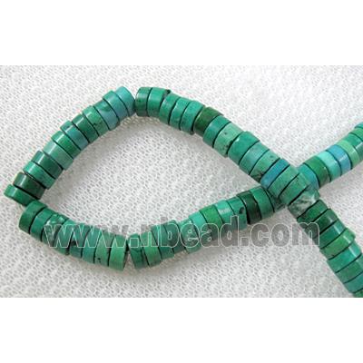 Turquoise heishi beads, green dye