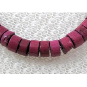 Turquoise heishi bead, purple dye