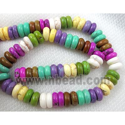 synthetic Turquoise rondelle beads, mixed color