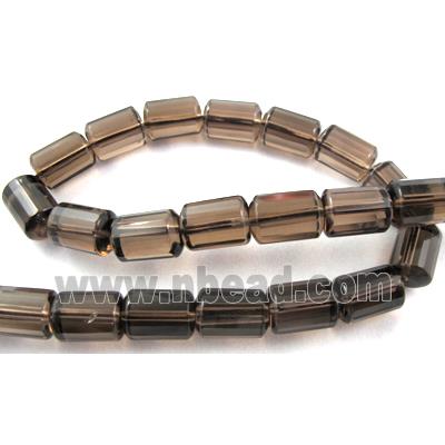 Smoky Quartz beads, faceted column