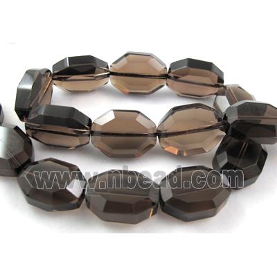 Smoky Quartz bead, faceted