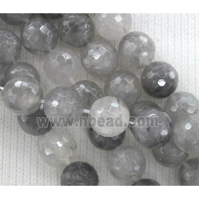 faceted round Cloudy Quartz beads