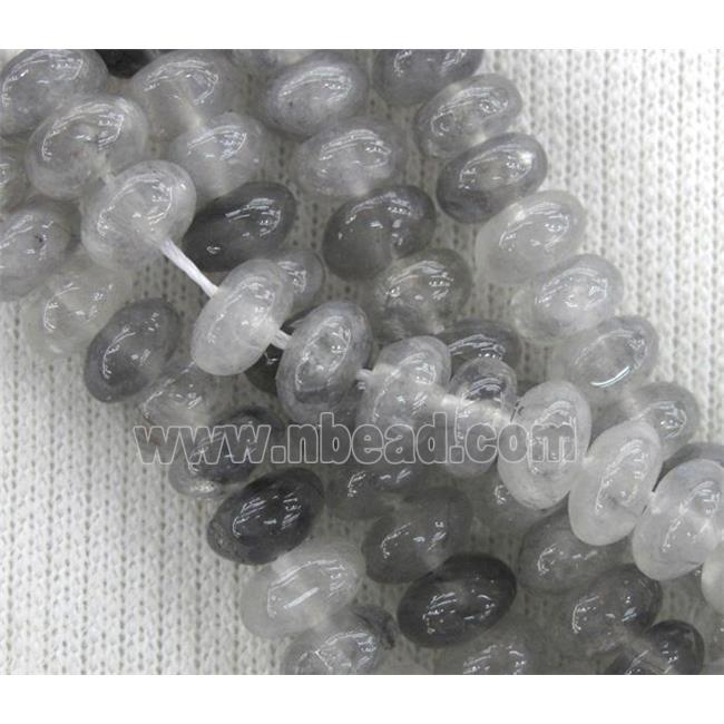 natural Cloudy Quartz Beads, rondelle