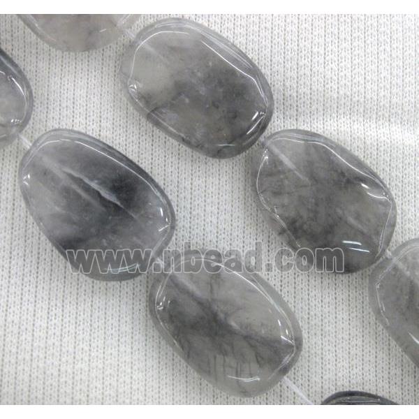 natural Cloudy Quartz beads, grey, freeform