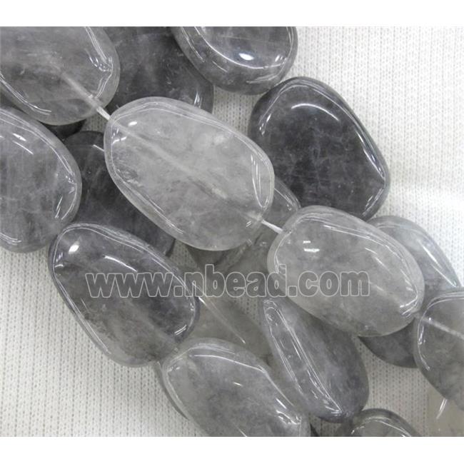 natural Cloudy Quartz beads, grey, freeform