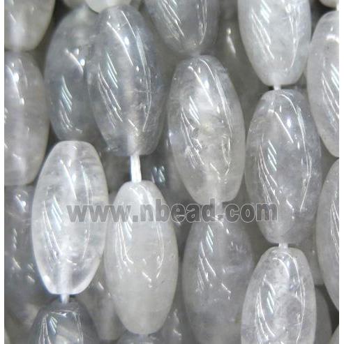 natural cloudy quartz bead, barrel