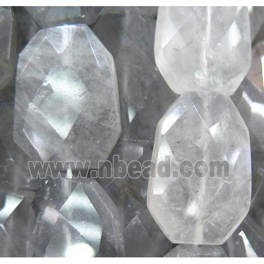 natural cloudy quartz beads, faceted freeform