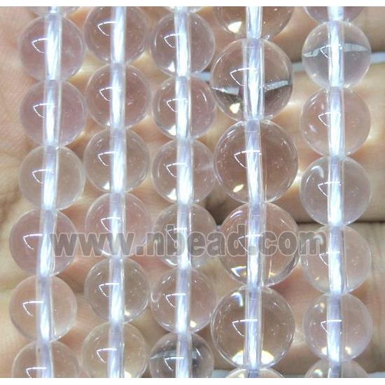 natural clear quartz beads, round, grade-A