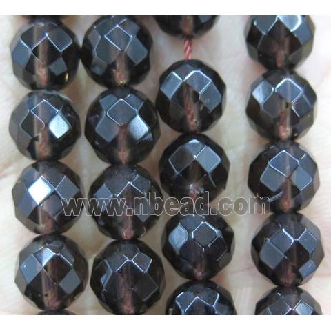 Smoky Quartz bead, faceted round