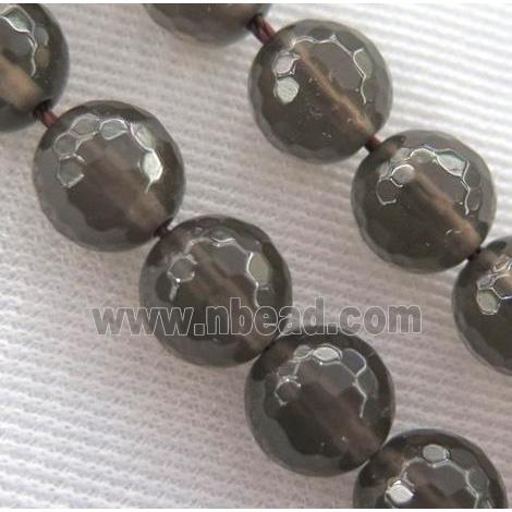 Smoky Quartz Beads, faceted round