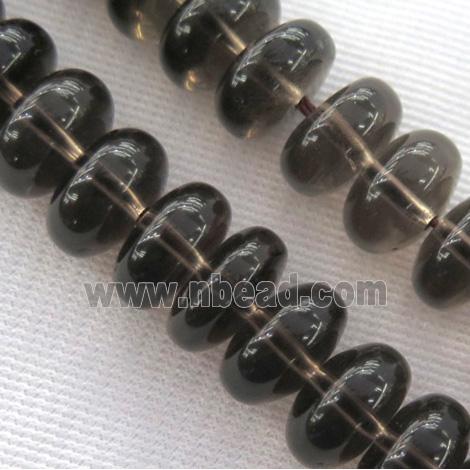 smoky quartz bead, rondelle