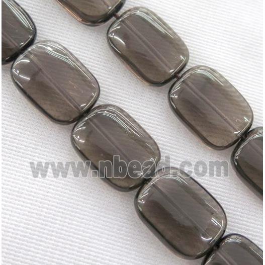 smoky quartz bead, rectangle