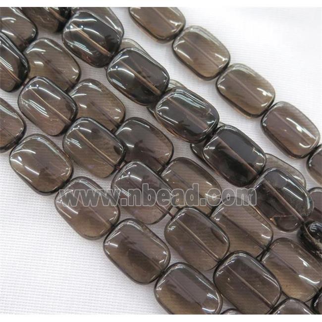 smoky quartz bead, rectangle