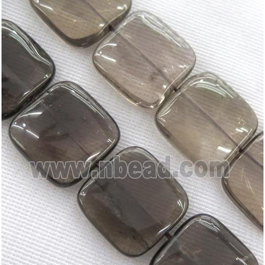 smoky quartz beads, square