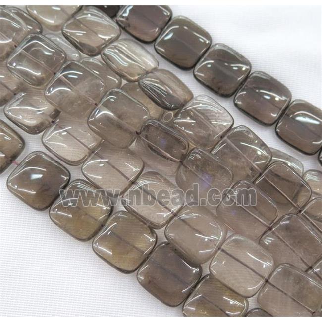 smoky quartz beads, square