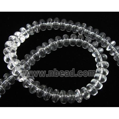 Natural Clear Quartz Bead, rondelle