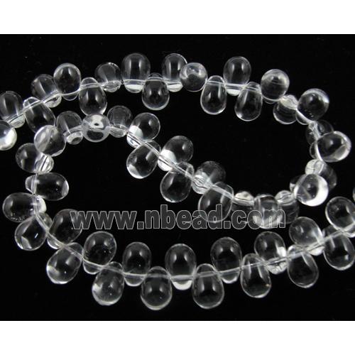 Natural Clear Quartz Bead, teardrop