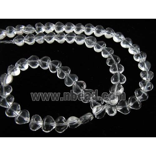 Natural Clear Quartz Bead, heart