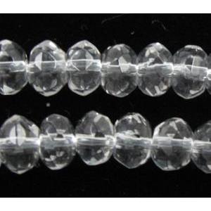 Natural Clear Quartz Bead, faceted rondelle