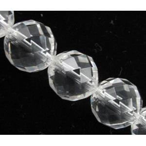 Natural Clear Quartz Bead, faceted round