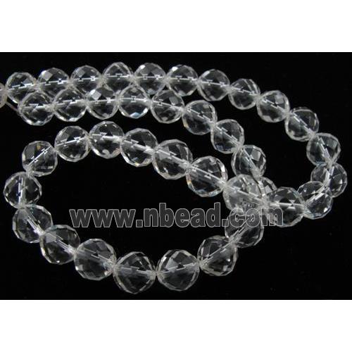 Natural Clear Quartz Bead, faceted round