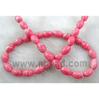 red stripe Gemstone bead, Rice