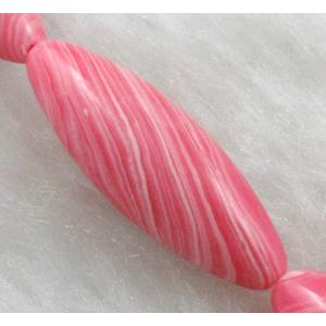 red stripe Gemstone bead, rice